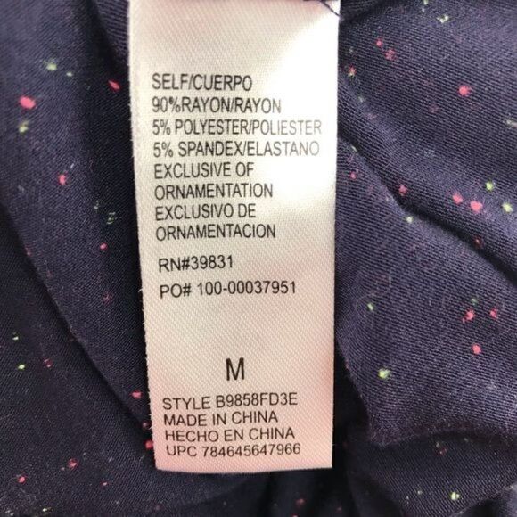 Democracy navy asymmetrical double layer one shoulder tank top women medium NWT - Picture 8 of 9